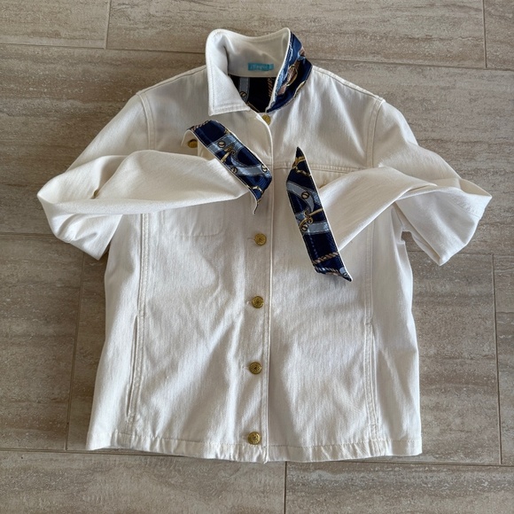 J MCLAUGHLIN COLBY JEANS JACKET BOXY CHIC PREPPY CASUAL CLASSIC TIMELESS NWOT S - Picture 2 of 12